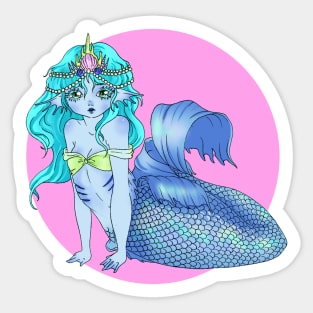 Blue mermaid princess Sticker